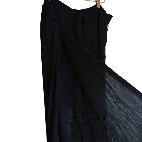 Kona Sol Long Side Slit Flowy Linen Pants - Picture 2 of 8